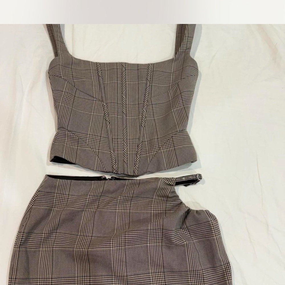 House of CB Plaid Women's Skirt Set